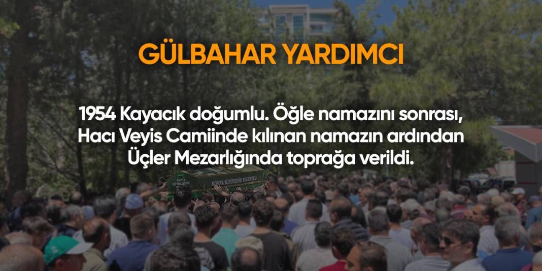 Konya'da bugün vefat edenler | 24 Şubat 2025 20